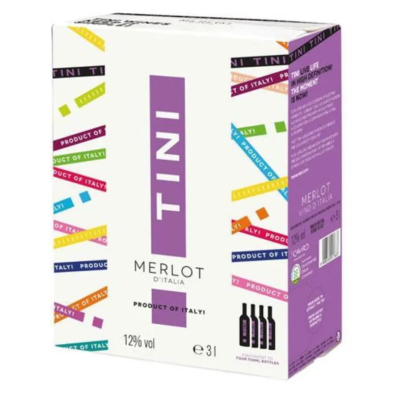 Rượu vang Ý bịch Tini Merlot BIB
