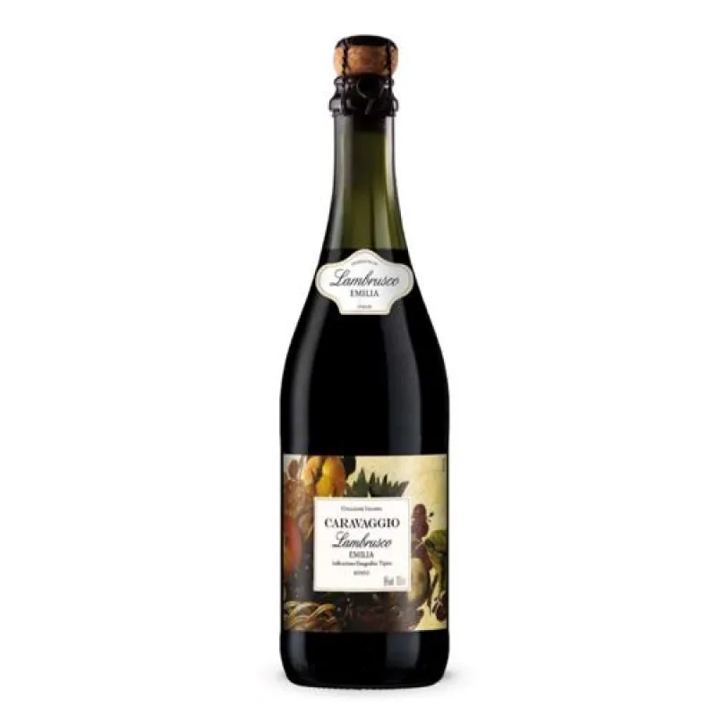 Rượu vang nổ Caravagio Lambrusco Emilia Amabile Rosso