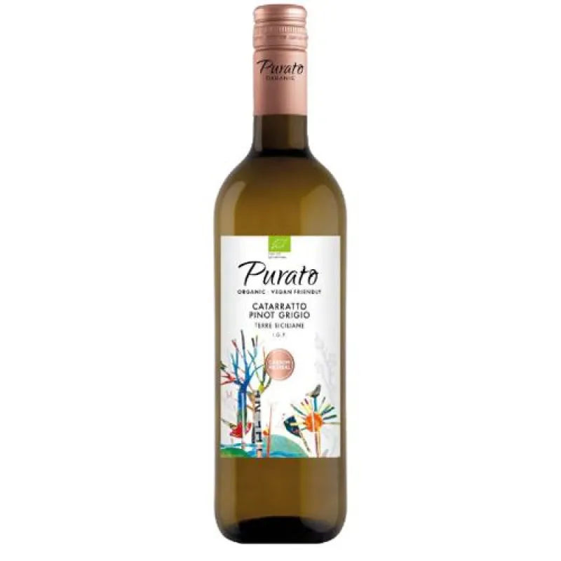 Rượu Vang Ý Purato, Catarratto Pinot Grigio "Organic", IGT Terre Sicilia