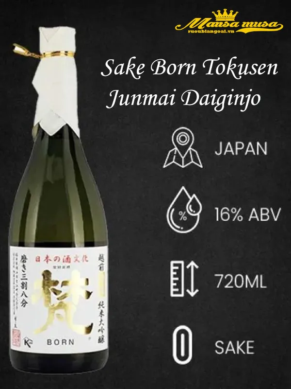 rượu sake born tokusen junmai daiginjo 720ml rượu sake born tokusen junmai daiginjo 720ml