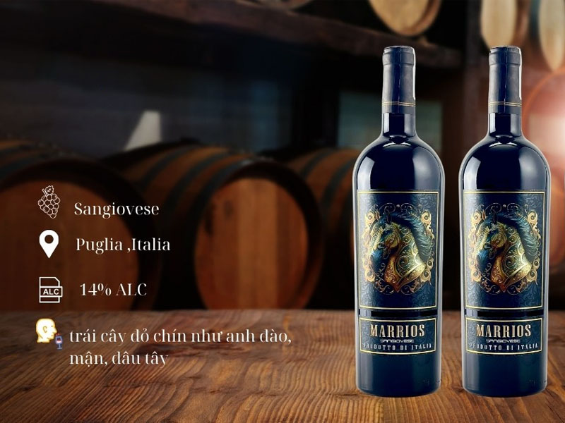 Rượu vang ý marrios negroamaro sangiovese