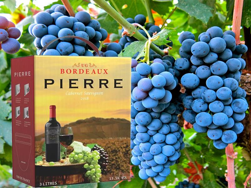 Rượu vang đỏ pháp bịch 3l pierre bordeaux