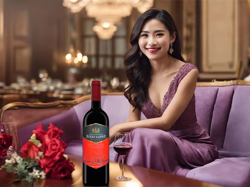 Rượu vang julio lopez-nhãn đỏ