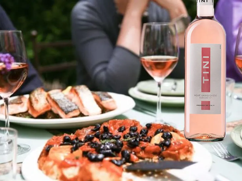 rượu vang tini rosé sangiovese rubicone