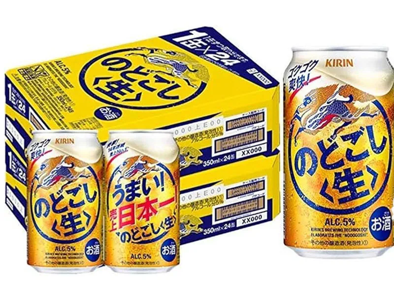 bia nhật nodogoshi raw kirin 5% lon 350ml