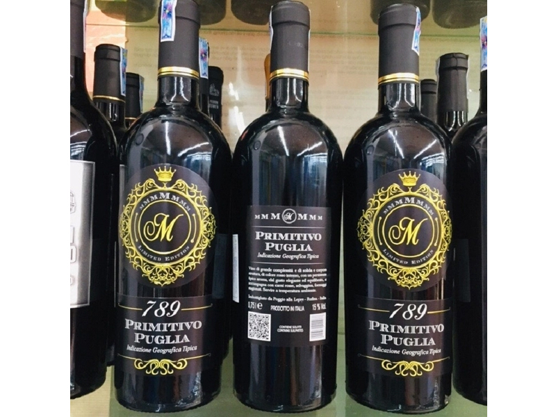 rượu vang ý m789 primitivo puglia
