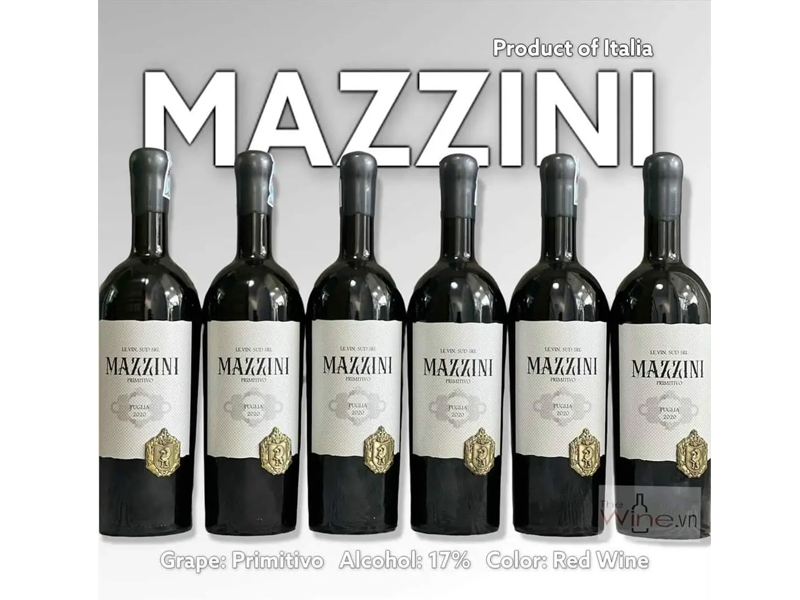 rượu vang ý mazzini primitivo puglia