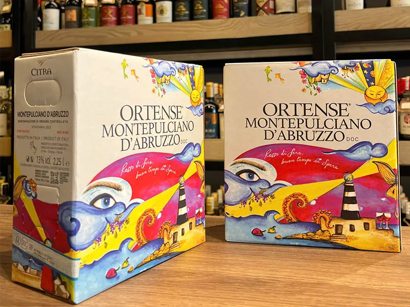 rượu vang bịch ý ortense d'abruzzo 2250ml